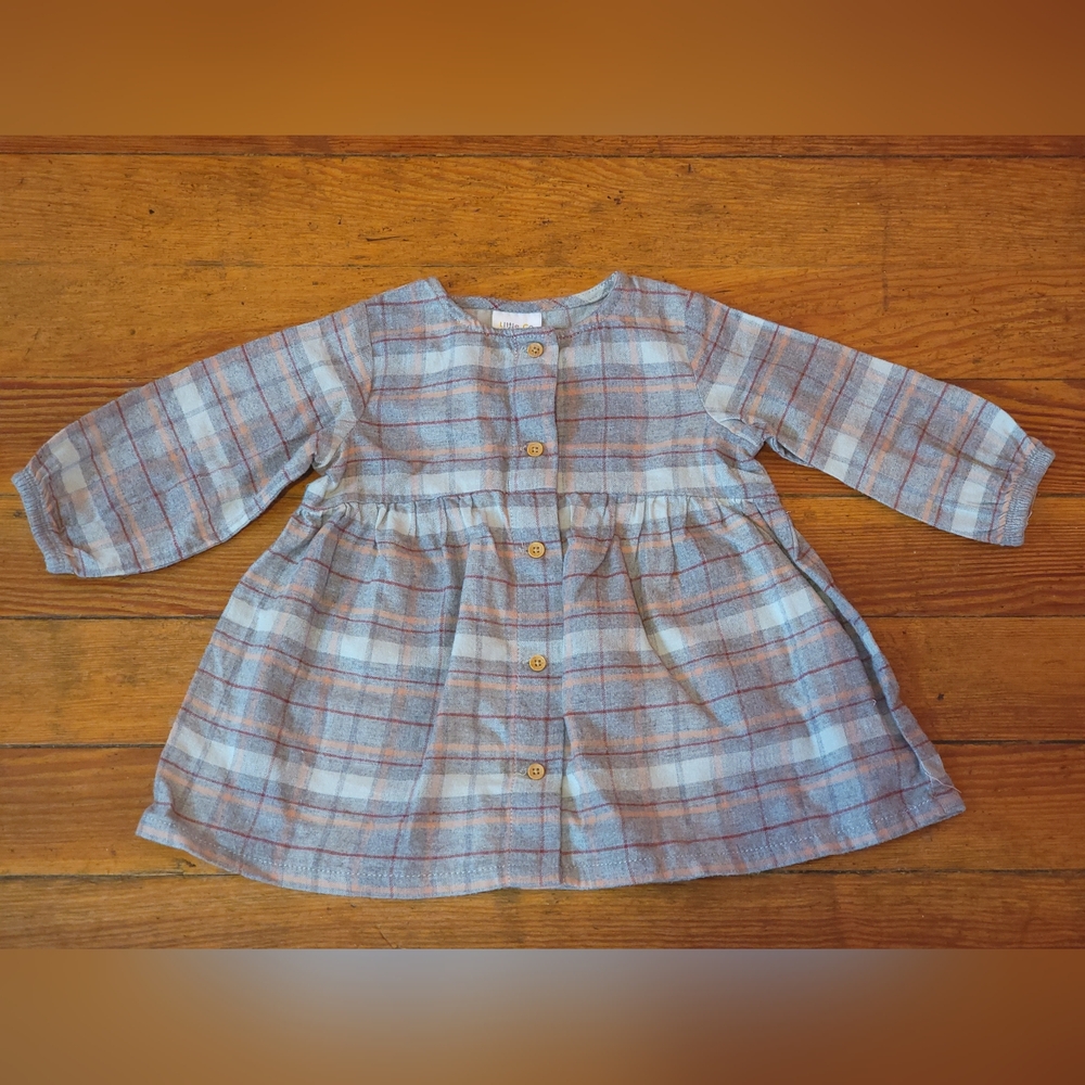 Flannel long sleeve dress 12 month